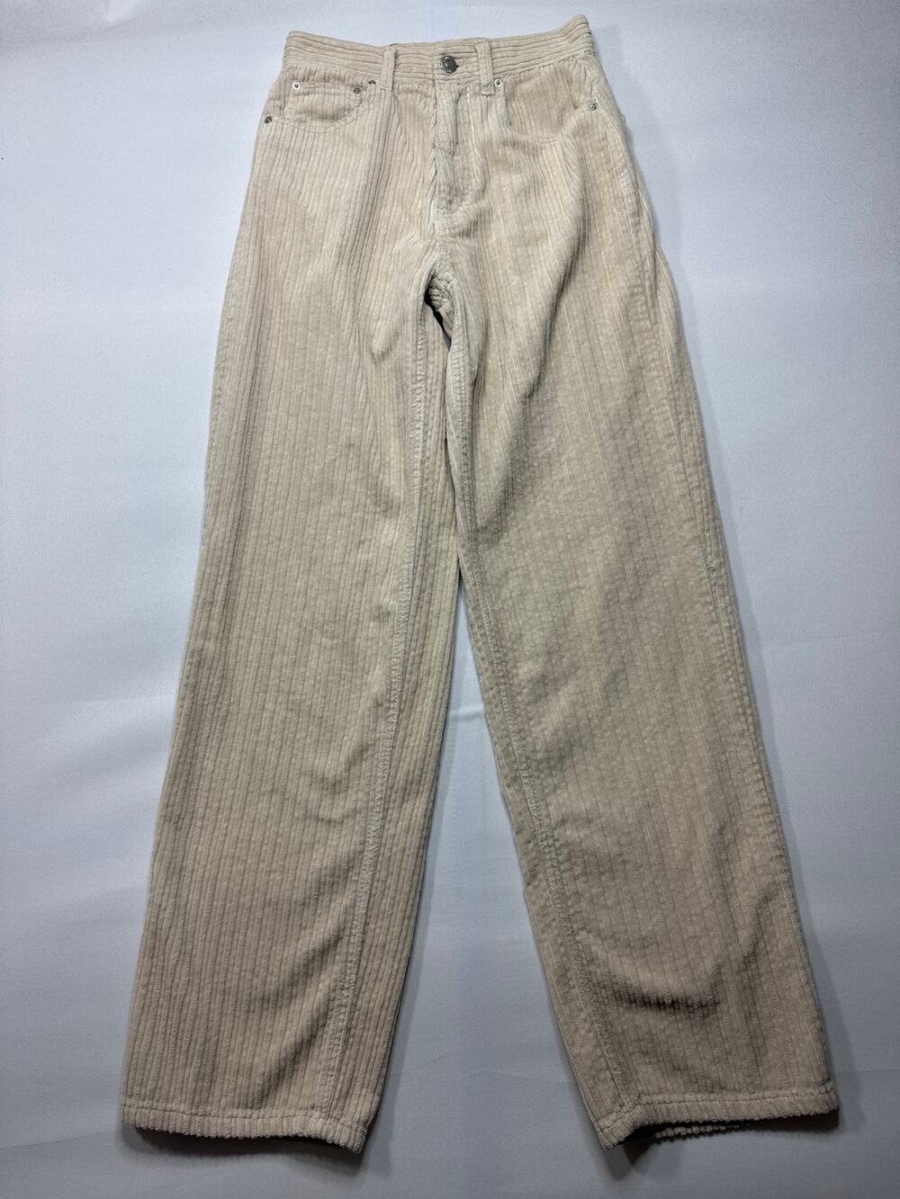 BDG Urban Outfitters Women's High Rise Baggy Cream Corduroy Pants -25 (24x29.5)*